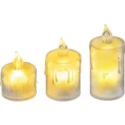 Gyertya MagicHome Karácsony, szett 3 db, LED meleg fehér, egyszerű világítás, 3,7x5/6,5/8 cm