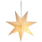 Dekoráció MagicHome Karácsony, Csillag, papír, 10 LED meleg fehér, 2xAA, egyszerű világítás, 40 cm