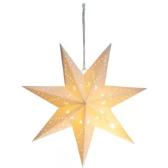  Dekoráció MagicHome Karácsony, Csillag, papír, 10 LED meleg fehér, 2xAA, egyszerű világítás, 40 cm