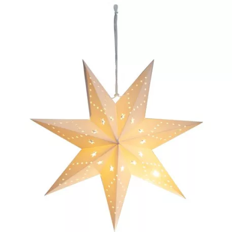 Dekoráció MagicHome Karácsony, Csillag, papír, 10 LED meleg fehér, 2xAA, egyszerű világítás, 40 cm