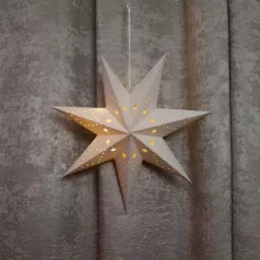   Dekoráció MagicHome Karácsony, Csillag, papír, 10 LED meleg fehér, 2xAA, egyszerű világítás, 40 cm
