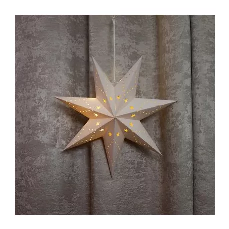 Dekoráció MagicHome Karácsony, Csillag, papír, 10 LED meleg fehér, 2xAA, egyszerű világítás, 40 cm