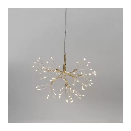 Dekoráció MagicHome Karácsony, tűzijáték, 72 LED meleg fehér, egyszerű világítás, függő, arany, 25 c