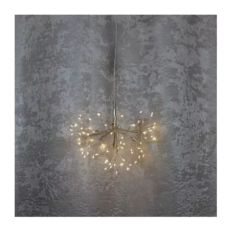 Dekoráció MagicHome Karácsony, tűzijáték, 72 LED meleg fehér, egyszerű világítás, függő, arany, 25 c