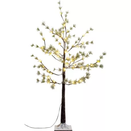 Fa MagicHome Karácsony, Borovica, 48 LED meleg fehér, egyszerű világítás, havas, 120 cm