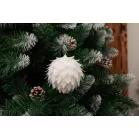 Dekoráció MagicHome Karácsony, Gömb, fehér, csillámokkal, 10 cm