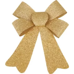 Dekoráció MagicHome Karácsony, masni, arany, 13x21 cm