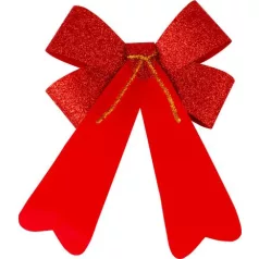 Dekoráció MagicHome Karácsony, masni, piros, 13x21 cm