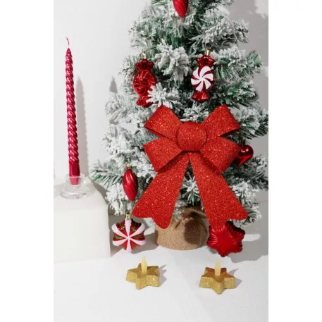 Dekoráció MagicHome Karácsony, masni, piros, 13x21 cm