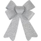 Dekoráció MagicHome Karácsony, masni, ezüst, 13x21 cm