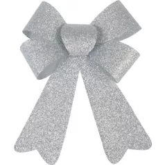 Dekoráció MagicHome Karácsony, masni, ezüst, 13x21 cm