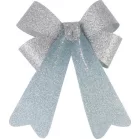 Dekoráció MagicHome Karácsony, masni, ezüst, 13x21 cm