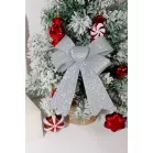 Dekoráció MagicHome Karácsony, masni, ezüst, 13x21 cm