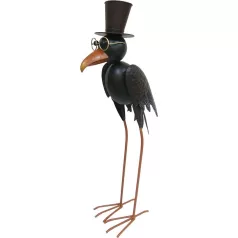 Dekoráció MagicHome Mecco, Crow, fémlemez, 24x16x66,5 cm