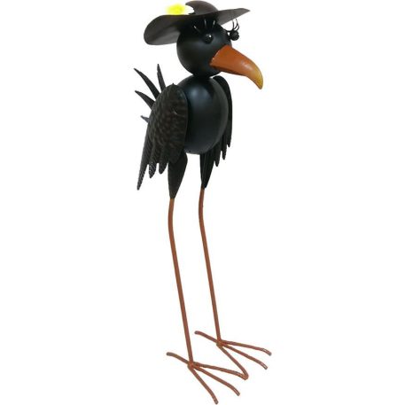 Dekoráció MagicHome Mecco, Crow, fémlemez, 24,5x15,5x61,5 cm