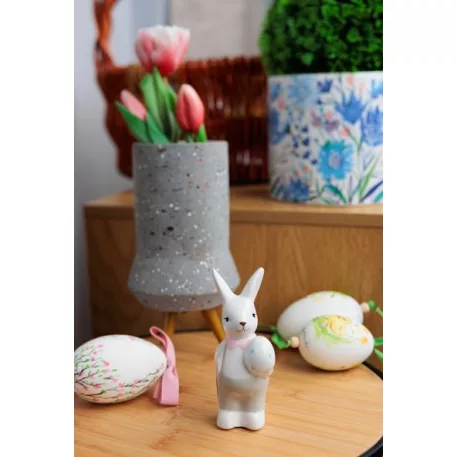 Dekoráció MagicHome, Nyuszi tojással, húsvéti, 5x5,9x10,7 cm