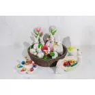 Dekoráció MagicHome, Nyuszi tojással, húsvéti, 5x5,9x10,7 cm