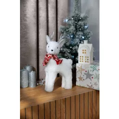   Dekoráció MagicHome Karácsony, rénszarvas sállal, fehér, 36x18x7 cm