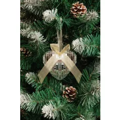 MagicHome karácsonyfadísz, szív, 9x9x2,5 cm