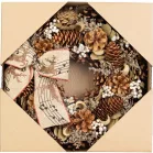 MagicHome karácsonyi koszorú, natúr, függő, masnival, 30 cm