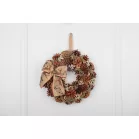 MagicHome karácsonyi koszorú, natúr, függő, masnival, 30 cm