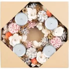 MagicHome karácsonyi koszorú, advent, rózsaszín-narancssárga, 30 cm