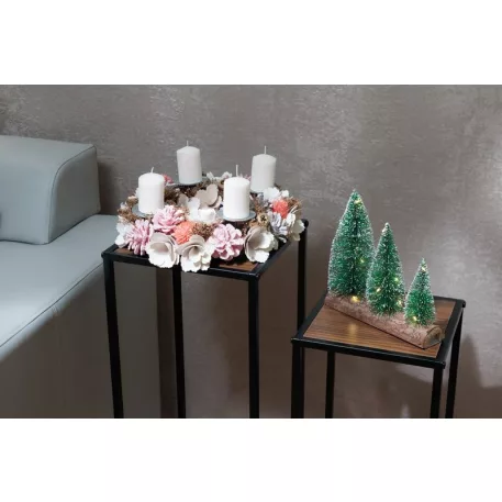 MagicHome karácsonyi koszorú, advent, rózsaszín-narancssárga, 30 cm