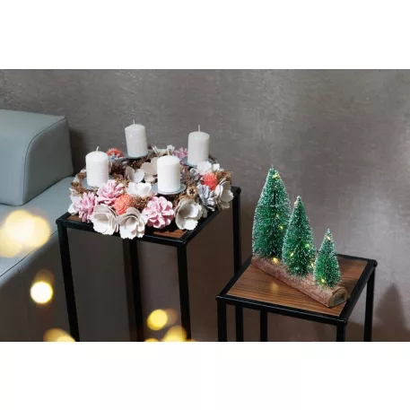 MagicHome karácsonyi koszorú, advent, rózsaszín-narancssárga, 30 cm