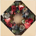 MagicHome karácsonyi koszorú, függő, kékes-piros, 30 cm