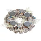 MagicHome karácsonyi koszorú, advent, kék-fehér, 30 cm