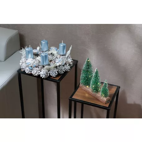 MagicHome karácsonyi koszorú, advent, kék-fehér, 30 cm