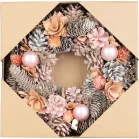 MagicHome karácsonyi koszorú, függő, rózsaszín-narancssárga, 30 cm