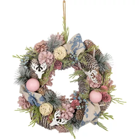 MagicHome karácsonyi koszorú, függő, vintage, 30 cm