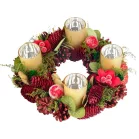 MagicHome karácsonyi koszorú, adventi, piros, 30 cm