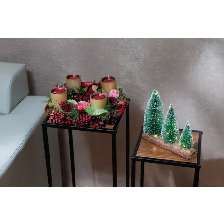 MagicHome karácsonyi koszorú, adventi, piros, 30 cm