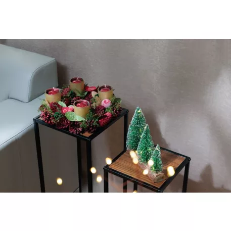 MagicHome karácsonyi koszorú, adventi, piros, 30 cm