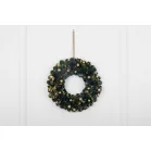 MagicHome karácsonyi koszorú, függő, zöld-kék-arany, 29 cm