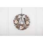 MagicHome karácsonyi koszorú, függő, natúr, masnival, 30 cm