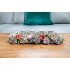 Ikebana MagicHome Karácsony, Advent, rózsaszín-narancs, 44x15x9 cm