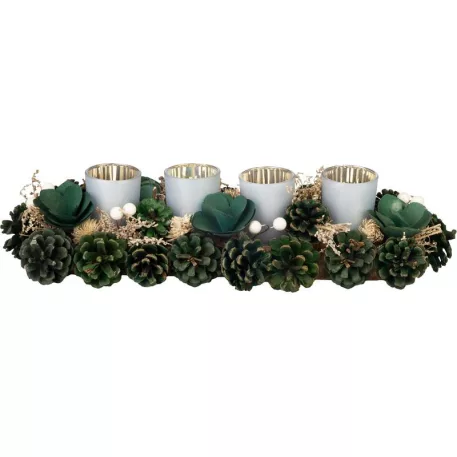 Ikebana MagicHome Karácsony, Advent, zöld, 45x15x9 cm