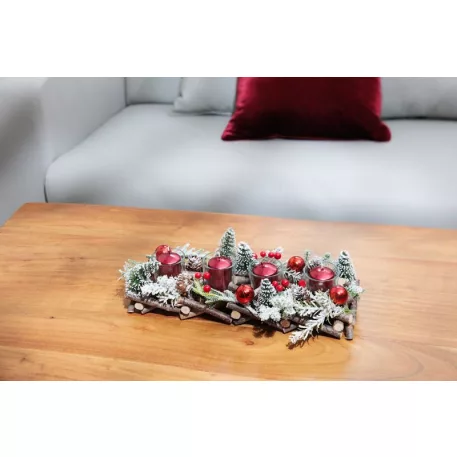 Ikebana MagicHome Karácsony, Advent, natúr, fákkal, 36x13x12 cm