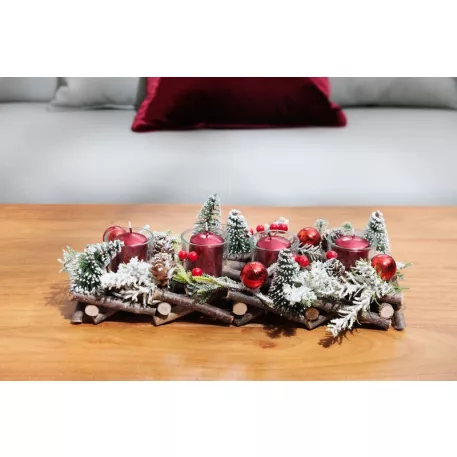 Ikebana MagicHome Karácsony, Advent, natúr, fákkal, 36x13x12 cm