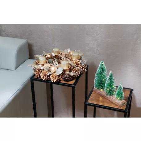 MagicHome karácsonyi koszorú, advent, arany, 30 cm