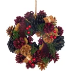 MagicHome karácsonyi koszorú, függő, kék-piros, 24 cm