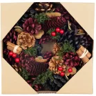 MagicHome karácsonyi koszorú, függő, kék-piros, 24 cm