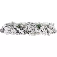 Ikebana MagicHome Karácsony, Advent, fehér, 50x16x9 cm