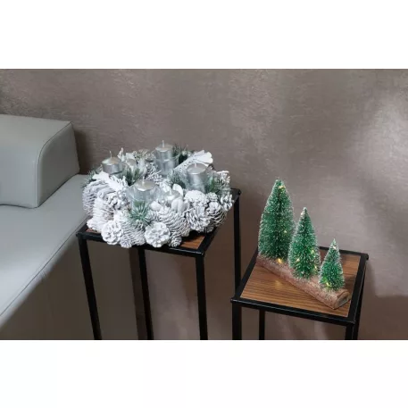 MagicHome karácsonyi koszorú, adventi, fehér, 32 cm