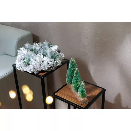 MagicHome karácsonyi koszorú, adventi, fehér, 32 cm