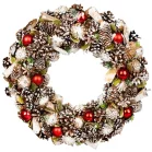 MagicHome karácsonyi koszorú, függő, natúr, 50 cm