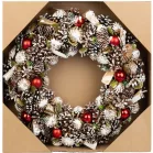 MagicHome karácsonyi koszorú, függő, natúr, 50 cm